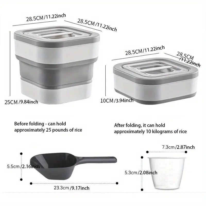 Food Storage Container Collapsible Dog Food Container with Sealing Lid, Suitable for Dry Food for Dogs, Cats Other Pet Foods
